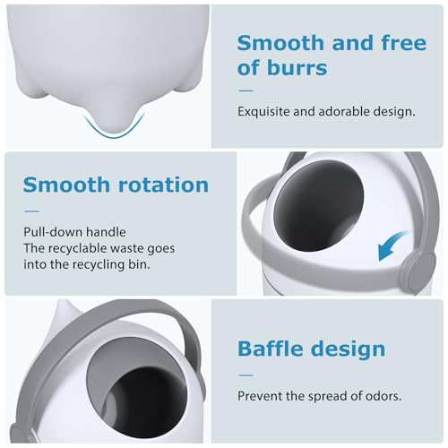 SaftSpzre Baby Diaper Pail,Odor Locking,No Special Bag Required,One-Handed Use,15L Large Capacity Diaper Trash Can,Durable Plastic,Registry Must-Have Gift - White