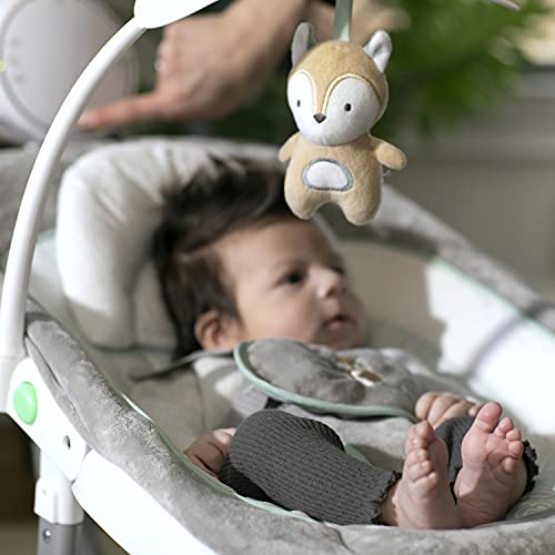 Ingenuity Anyway Sway 5-Speed Multi-Direction Portable Foldable Baby Swing & Infant Seat with Vibrations, Nature Sounds, 0-9 Months 6-20 lbs (Ray)