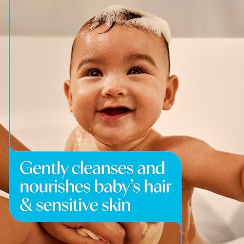 Aveeno Baby Daily Moisture Gentle Baby Body Wash and Shampoo with Oat Extract, 2-in-1 Baby Wash and Hair Shampoo, Tear-Free, Paraben-Free for Sensitive Skin and Hair, Lightly Scented, 12 Fl Oz