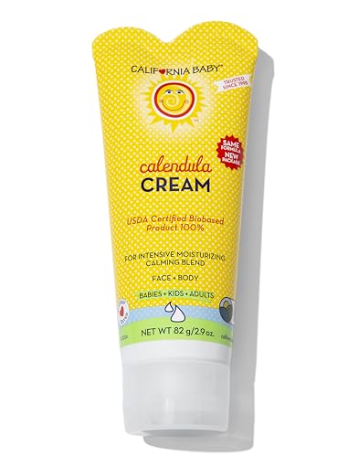 California Baby Calendula Cream | 100% Plant-Based Moisturizer | Lavender Baby Lotion | Face Moisturizer For Dry Skin | Hypoallergenic | 2.9 oz / 82g
