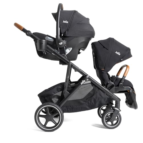 Joie Baby, Chive and Mint Latch - All-in-One Convertible Single-to-Double Modular Stroller with 20+ Customizable Modes & All-Terrain Wheels, and Baseless Infant Car Seat Travel System (Shale)