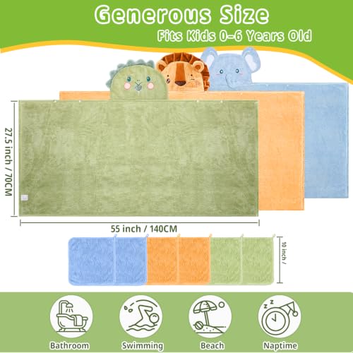 TREENEWBE Toddler Hooded Bath Towels 9PCS