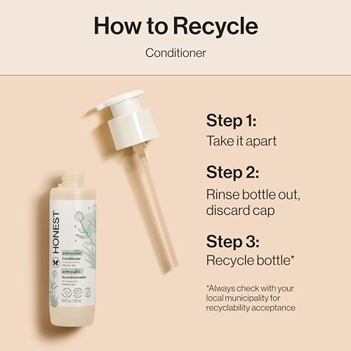 The Honest Company Silicone-Free Conditioner | Gentle for Baby | Naturally Derived, Tear-free, Hypoallergenic | Fragrance Free Sensitive, 10 fl oz