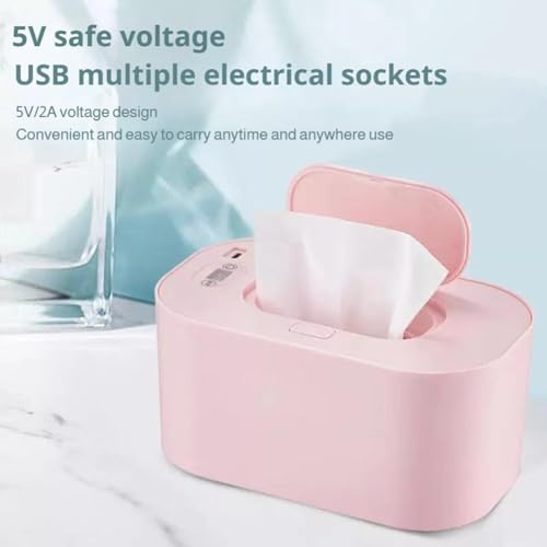 Baby Wipe Warmer,New Portable Large Capacity Wipes Warmer Dispenser with LED Display,Adjustable Baby Wet Wipes Holder,Evenly Overall Heating for Home Car Travel Use