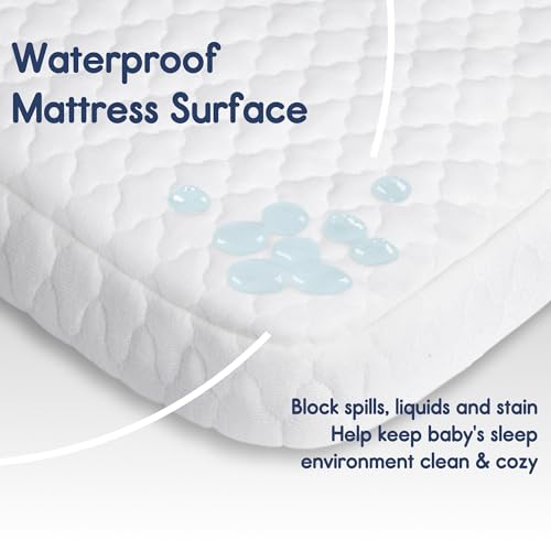 Pro Goleem Pack and Play Mattress (38"x26"), Waterproof Pack n Play Mattress Pad with Carry Bag, Firm Playard Mattress with Soft Cover, for Babies and Toddlers