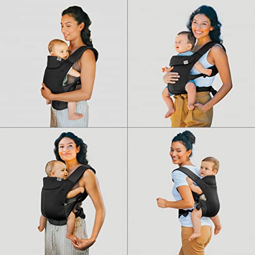 Chicco SnugSupport 4-in-1 Infant Carrier, Front and Back Carry Positions, Infant Backpack, Baby Carrier Newborn to Toddler, for Infants 7.5-33 lbs., Black/Black
