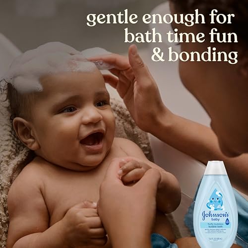 Johnson's Baby Fluffy Bubbles Bubble Bath, No More Tears, Gently Cleanses Delicate Skin Without Feeling Dry, Hypoallergenic, No Added Parabens, Sulfates & Dyes, 13.6 fl. oz