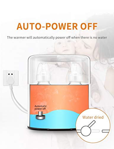 nubite Double Baby Bottle Warmer 24H Constant Mode for All Bottles, Breastmilk Baby Milk Heater, Heating Baby Food, Formula Water Warmer for Twins, Accurate Temperature Control