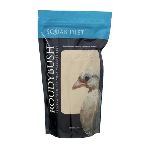 RoudyBush Squab Diet for Doves & Pigeons, Daily Food for Baby Birds, Crop Milk Replacement Formula for Baby Doves & Pigeons, Formulated Nutrition for Days 7-14, Hand Feeding Mix for Squabs, 1 Pound