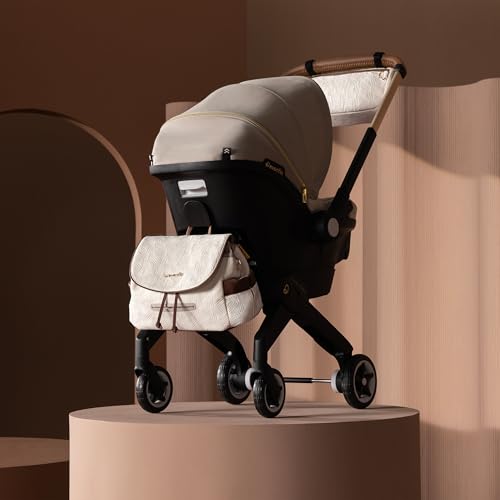 Evenflo Shyft DualRide Infant Car Seat Stroller Combo with Green & Gentle Fabric (Champagne)