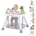 Time Followers® 6-in-1 Baby Activity Center | 4 Stage Montessori-Inspired Toys | Grow Stationary Standing Toddler Table | Jumpers & Bouncers | Must Have for Boy & Girl 6, 12, 24+ Month Old (White)