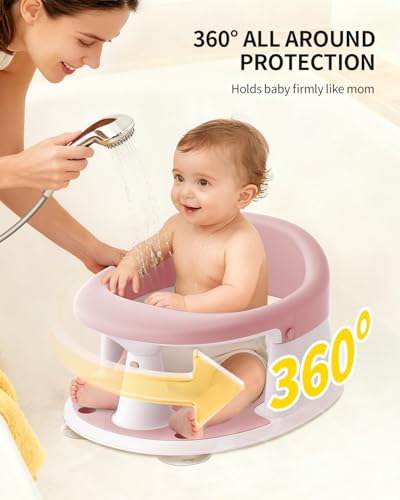 Baby Bath Seat for Babies 6 Months & Up, Bath Seats for Babies Sitting Up, Open Design, Non-Slip, Compact Toddler Bath Seat.