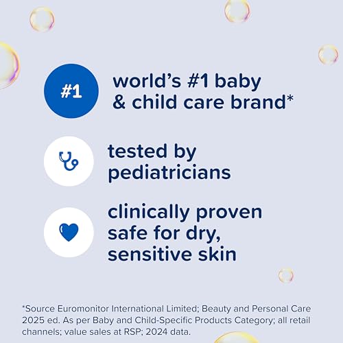 Johnson's Sensitive Care Baby Wash & Shampoo, Daily Moisturizing 2-in-1 Baby Wash & Shampoo to Gently Cleanse Without Drying Out Sensitive Skin, Light Scent, Hypoallergenic, 13.6 fl. oz