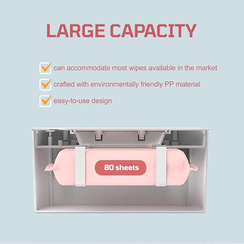 Baby Wipe Warmer, Portable USB Powered Baby Wet Wipes Dispenser Holder with Temperature Control, Paper Towel Heater for Home, Car, Travel (Roseate)