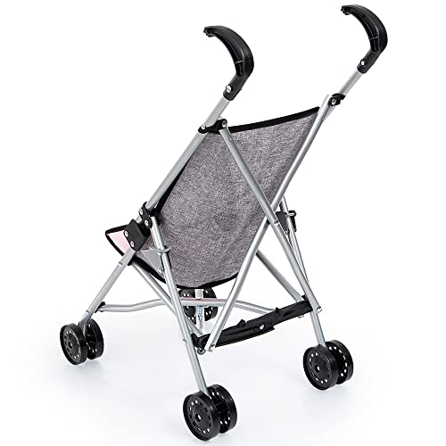 Bayer Doll Umbrella Stroller for Toddlers Foldable Grey 18-Inch, Easy Storage Lightweight Portable