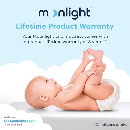 Moonlight Slumber Little Dreamer Crib Mattress – Dual-Sided Baby and Toddler Mattress, Firm Infant Support, Waterproof and Hypoallergenic, 5" Foam, Standard Size, Made in USA
