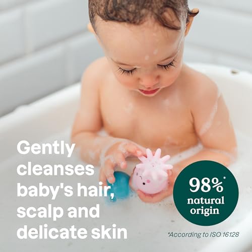 ATTITUDE 2-in-1 Hair and Body Foaming Baby Wash, EWG Verified Shampoo Soap, Dermatologically Tested, Made with Naturally Derived Ingredients, Vegan, Unscented, 10 Fl Oz