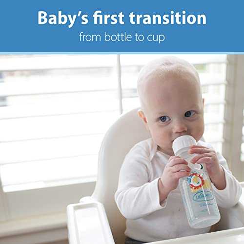 Dr. Brown's Milestones Narrow Sippy Bottle, 100% Silicone Soft Sippy Spout, 8oz/250mL, 6m+, Fox & Lion, 2 Pack