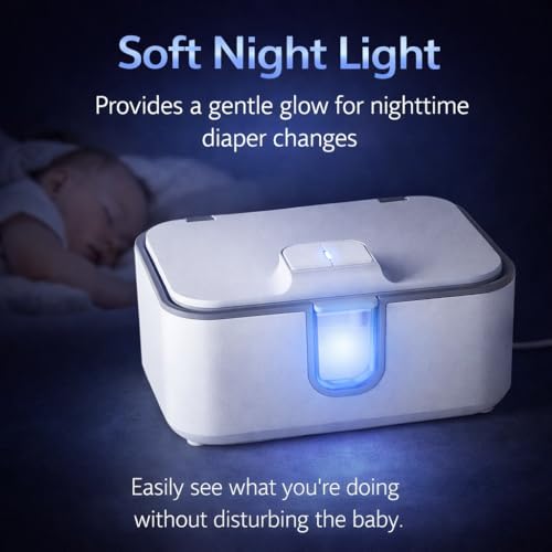 OROZEE Wet Wipes Heater,Baby Wipe Warmer and Baby Wet Wipes Dispenser Large Capacity with Night Light and View Window Fast and Even Heating Diaper Wipe Warmer