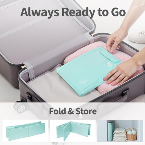 Baby Bathtub, Travel Bath Tub for 6M-3Y Toddler, Non-Slip Base, Bath Essentials for Boys Girls Toddler, Kids, Beach Vacation Travel Essential for Newborn, Registry Search, Green