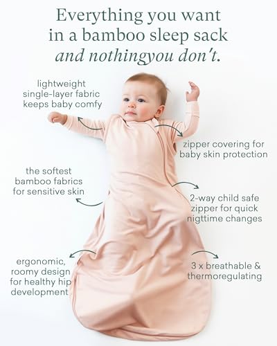 PurComfy Supersoft Sleep Sack 0.5 TOG, Premium Bamboo Viscose Baby Sleeping Bag, Lightweight Sleep Sack 6-15 Months (Sage)
