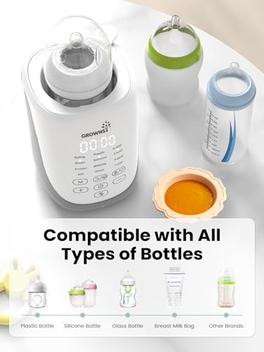 Grownsy Nutri Bottle Warmer with Innovative Auto-Lift Feature, Retain Fullest Nutrients Compact Baby Bottle Warmer, Fast & Even Heat, Always Right Temperature, Night Light for Nighttime Breastfeeding