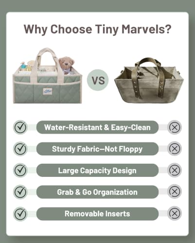 Baby Diaper Caddy Organizer – Nursery Storage Basket with Removable Divider, Stylish Diaper Caddy for Changing Table, Portable Car Caddy Organizer for Newborn Essentials, Large Capacity & Side Pockets