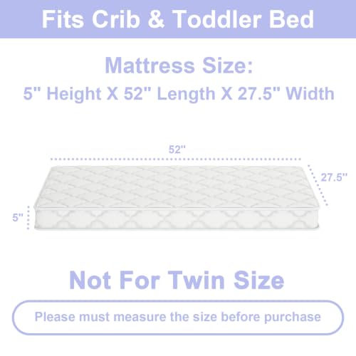 Moonlightfamily 5"x52"x27.5" Premium Baby Crib & Toddler Mattress