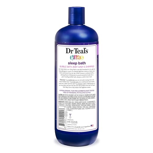 Dr Teal's Kids 3-in-1 Sleep Bubble Bath, Body Wash & Shampoo with Melatonin & Essential Oil, Lavender Scent, 20 fl oz (Pack of 3)