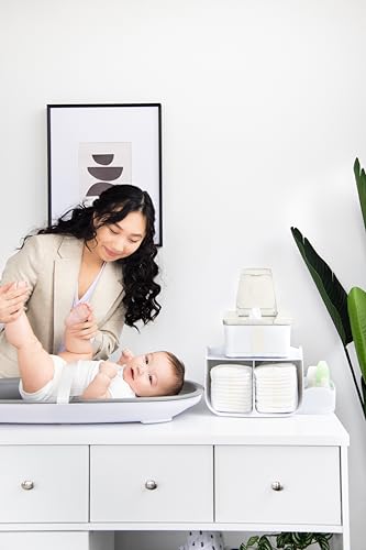 Ubbi Baby Wipes Warmer & Dispenser with Nightlight, Top-Heating System, Oat