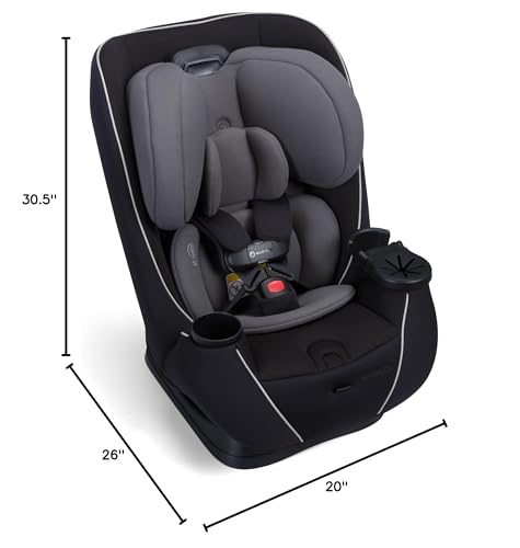 Maxi-Cosi Pria Max+ All-in-One Baby Convertible Car Seat, Rear Facing, Forward Facing Car Seat, Toddler Booster, Easy Latch Install, Magnetic Buckle, Adjustable Harness, Cup Holders, Sea Shadow