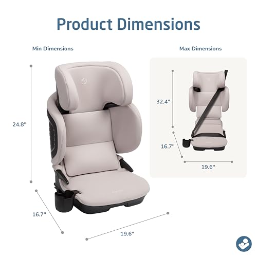 Maxi-Cosi Tanza Belt-Positioning Booster Car Seat with Back, Foldable Car Seat, SeaDrift