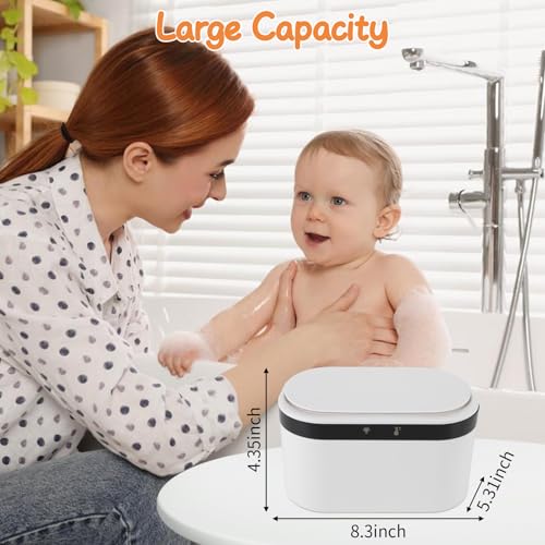 Baby Wipe Warmer, Wet Wipe Warmer 5 Modes of Temperature Heating Control Dual Heat for Baby's Comfort Large Capacity Wipes Dispenser Diaper Wipe Warmer with Night Light