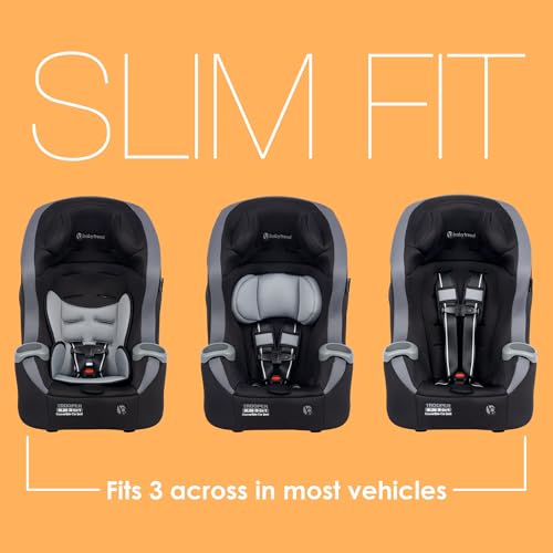 Baby Trend Trooper™ Slim 3-in-1 Convertible Car Seat, Dash Black – Slim Fit, 3-in-1 Growth Modes, Lightweight Design, Adjustable Comfort Padding