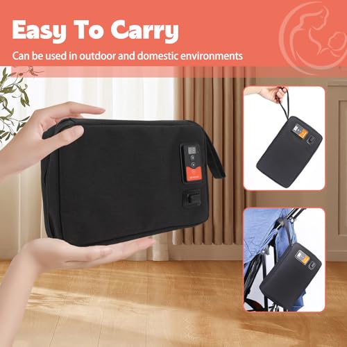 USB Baby Wipe Warmer, Portable Car Wipes Heater Warmer with 30°C to 60°C Adjustable Heating Temperature, Up to 80Pcs Wipes Capacity, for Home, Travel, Camping