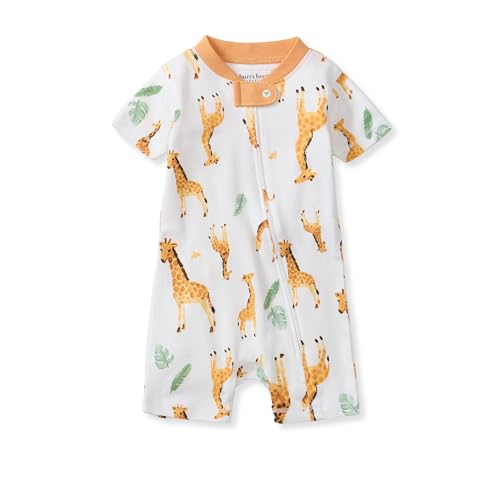 Burt's Bees Baby Short Sleeve Pajamas, Unisex One-Piece Sleeper Romper