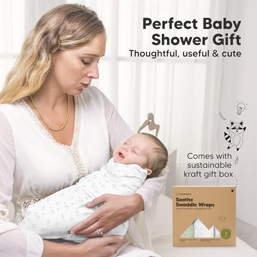 KeaBabies 3-Pack Organic Baby Swaddles for Newborns, Infant (Bunnies, 0-3M)