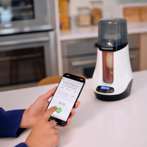 Baby Brezza Smart Baby Bottle Warmer, Breastmilk Warmer + Defroster – Free App - Different Temperatures for Breastmilk + Formula - Universal Fit for All Bottles + Milk Bags - Calentador de Biberones