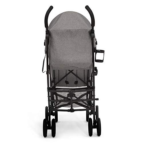 Jeep PowerGlyde Plus Stroller by Delta Children Lightweight Travel Stroller with Smoothest Ride, Aluminum Frame, 4-Position Recline, Extra Large Storage Basket, Grey