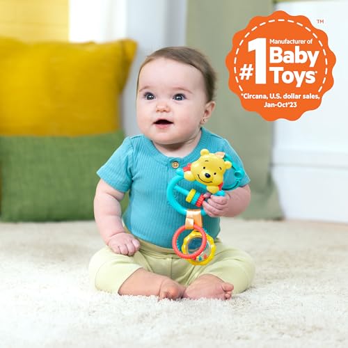 Bright Starts Disney Baby Winnie The Pooh Busy Bear Activity Toy, Unisex Stroller Toy, Newborns & Up