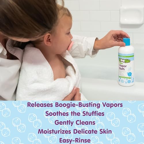 Boogie Bubbling Vapor Bath for Kids - 18 fl oz - Gentle & Calming Bubble Bath for Kids - Made with Natural Essential Oils - Mint Eucalyptus Scent - Baby Bathtime Essentials