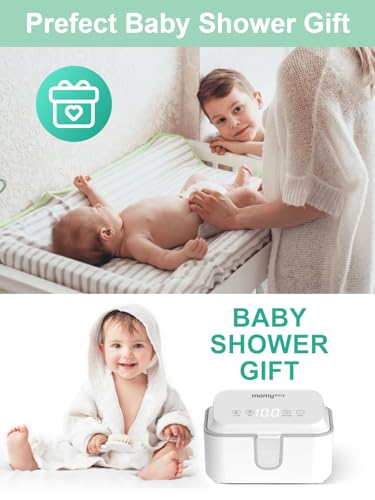 MOMYEASY Baby Wipe Warmer, Large Capacity Wipes Dispenser with 3 Temperature Modes, Even Heating Diaper Wipe Warmer with Night Light, Wipes Warmer for Babies/Adults