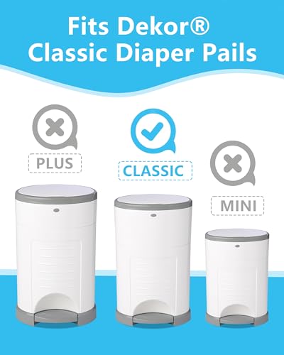 HIDALIFE Refills Compatible with Dekor Classic Diaper Pails, Disposable Diaper Trash Bags, Extra Thick Diaper Pail Refill Liners, Hold Up to 1980 Diapers (4 Pack)
