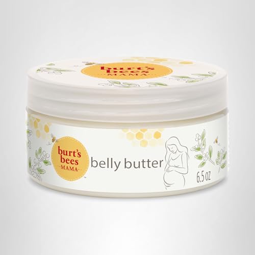 Burt's Bees Mama Belly Butter Stretch Mark Cream for Pregnancy Massages Body & Reduces Scar Appearance, Prenatal & Postnatal Tummy Skin Care, Shea Butter & Vitamin E Rich Formula, 6.5 Oz Tub