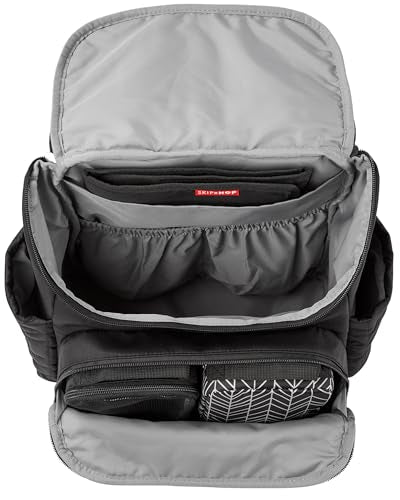 Skip Hop Diaper Bag Backpack: Forma, Multi-Function Baby Travel Bag with Changing Pad & Stroller Attachment, Jet Black