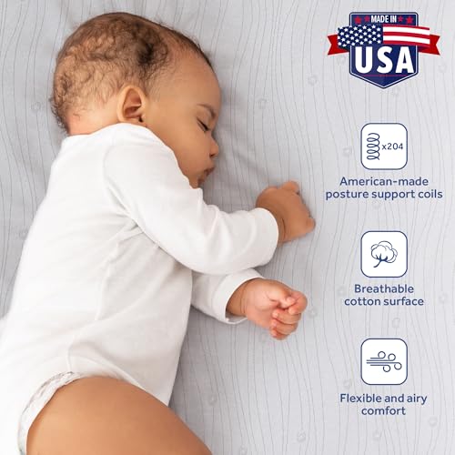 Sealy Baby Flex Cool 2 Stage Crib Mattress and Toddler Bed Mattress, Breathable Hybrid Coil Design, Waterproof Cotton Surface, GREENGUARD GOLD Certified, Standard 52x28 Size