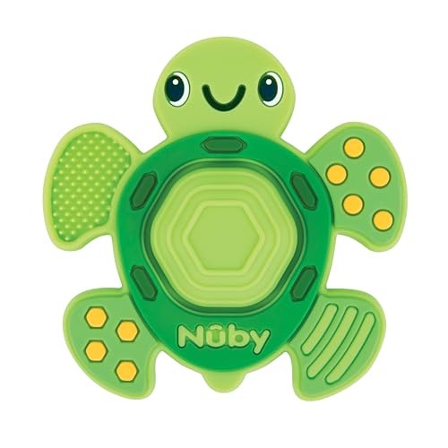 Nuby Teethe N' Pop Sensory Play Teether - Baby Teething Toy - 3+ Months - Turtle