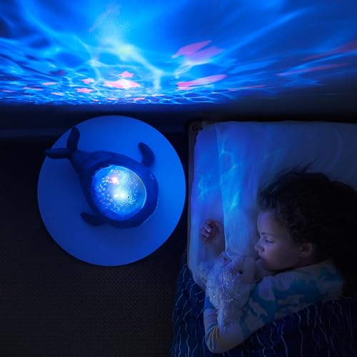 Angelcare Bobbi The Whale Ceiling Night Light Projector for Babies and Kids, Sleep Soother with Adjustable Volume Lullabies, White Noises, 3 Night Light Intensities