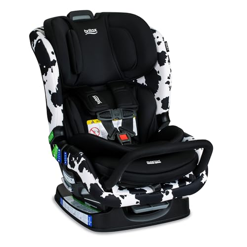 Britax Poplar S Convertible Car Seat, 2-in-1 Car Seat Extended Rear Facing, 17” Slim Car Seat Design with Fast & Easy ClickTight Installation, Anti-Rebound Bar & SafeWash Fabrics — Cowmooflage