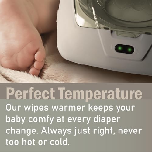 GOGO Pure Baby Wet Wipe Warmer and Wet Wipe Dispenser, Advanced Features - 4 Bright Auto Off LED Ample Lights for Nighttime Changes, Dual Heat for Baby's Comfort, Improved Design and Only at Amazon